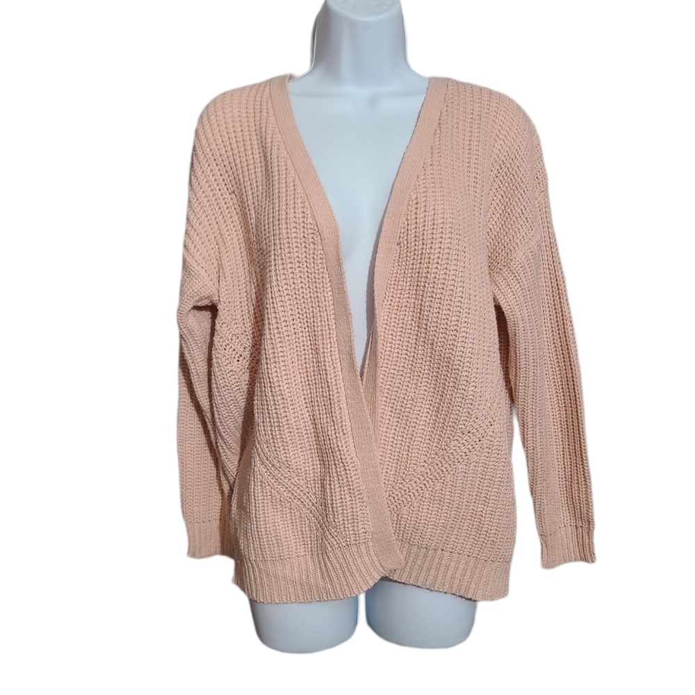 POOF! pink knit open cardigan L